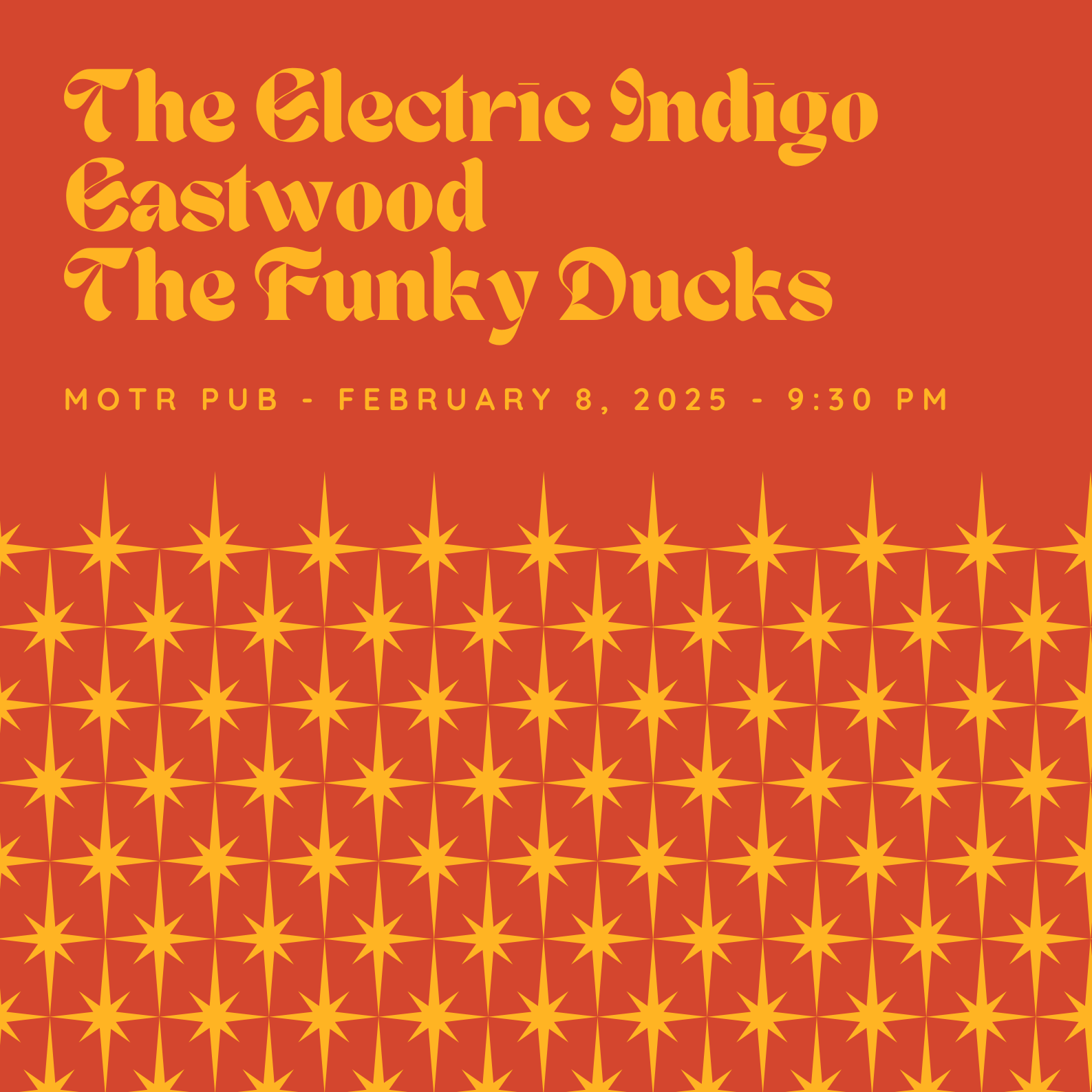 ELECTRIC INDIGO, EASTWOOD (Cbus), FUNKY DUCKS